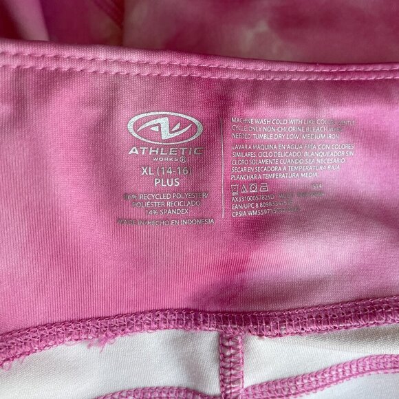 Athletic Works Girl's Spandex Shorts With Pockets Pink Tie Dye , Size XL - Picture 4 of 5